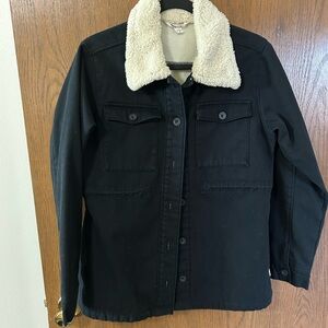 Black  Hang Ten Jacket /coat with Cream Sherpa Collar